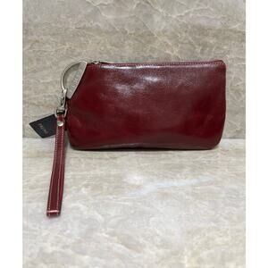 PRÜNE Soft Red Leather Pouch Wristlet Bag NWT